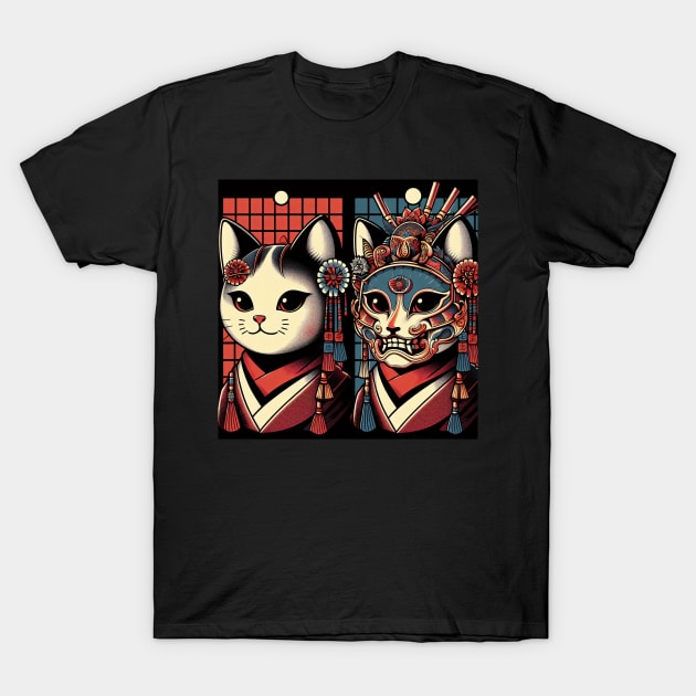 Oni Neko Cat T-Shirt by Pokoyo.mans@gmail.com